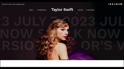 Taylor Swift Website Redesign Concept design graphic design musician showit ui web web design website