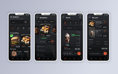 Food Delivery App branding darkmode design fooddeliveryapp graphic design illustration mobile ui uiux user interface ux visual visual design