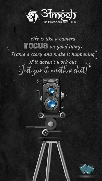 Poster with Typography camera design design graphic design illustration typography vector