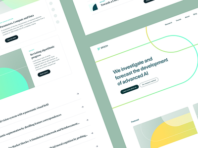 EPOCH: AI research landing page exploration abstract ai artificial intelligence branding computation data graphic design green homepage landing page research science ui web design website