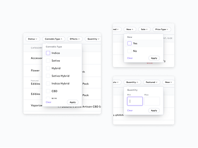 Filter dropdowns checkbox dropdown filter filter checkbox filter dropdown filters min max filter yes no filter