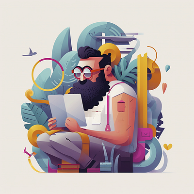 Focus character colorful design illustration vector