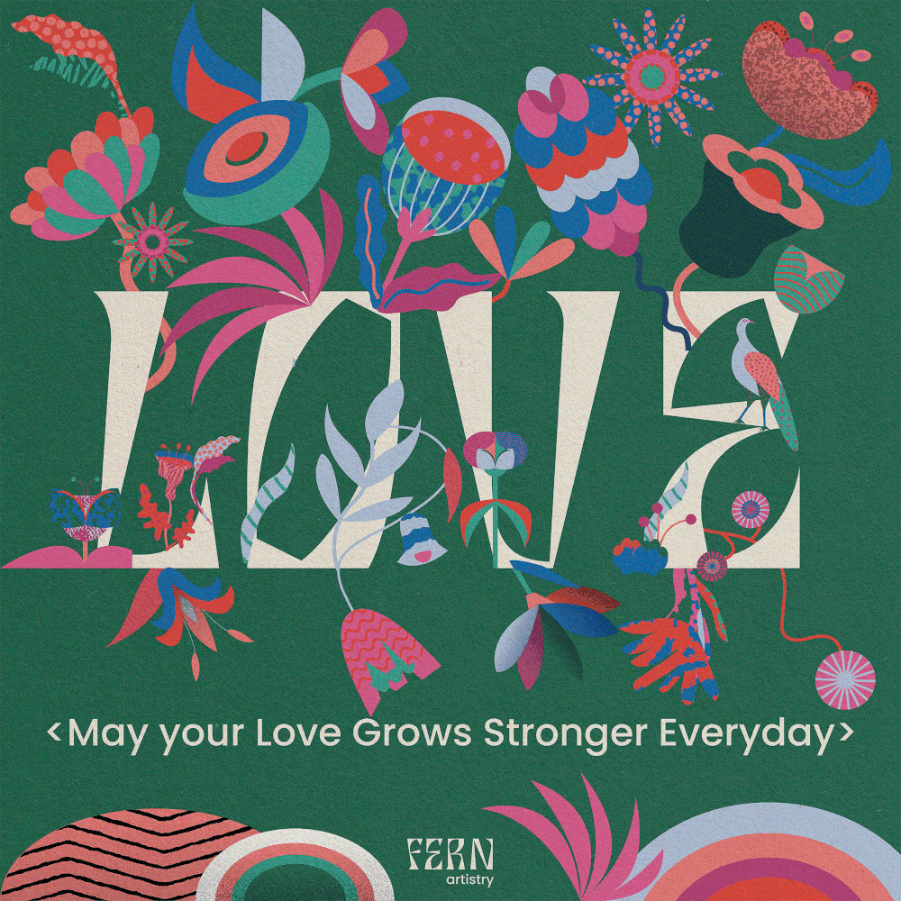 Valentine’s Day Valentine’s Day Card for Fern Artistry UAE adobe illustrator card colors design digital art dubai flowers illustration nancykouta uae valentinesday vector