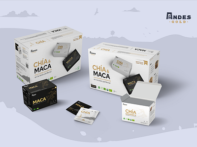 Andes Gold: Chia & Maca Premium packaging art direction branding creative direction design diseños empaques empaques graphic design packaging packaging design