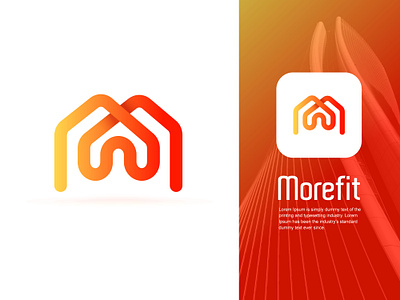 Morefit app branding gradient logo graphic design home home design home logo icon letter logo m home logo m letter logo m logo modern logo real estate real estate logo top design trendy ui web