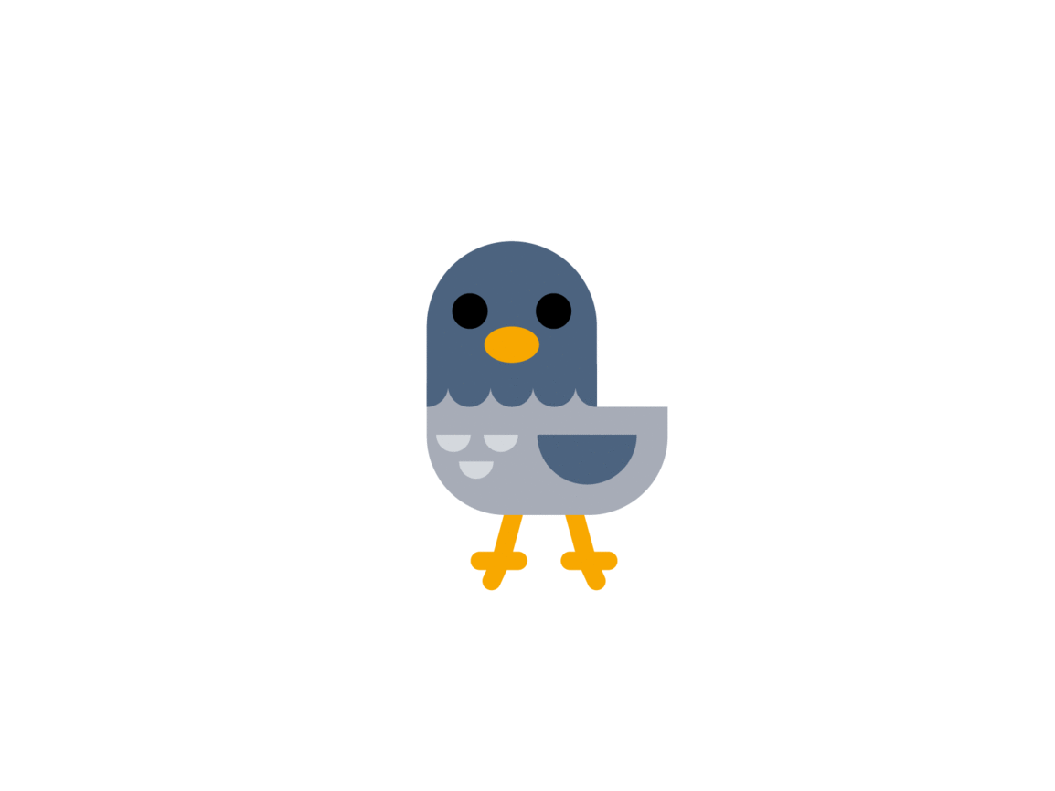 Just a Pigeon animal animation artwork cartoon character creative digital flat funny gif graphic design illustration logo mascot minimal nft pigeon print silly vector