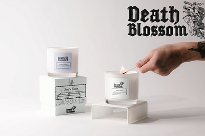 Death Blossom branding candle candlebrand design graphic design identity logo mockup packaging