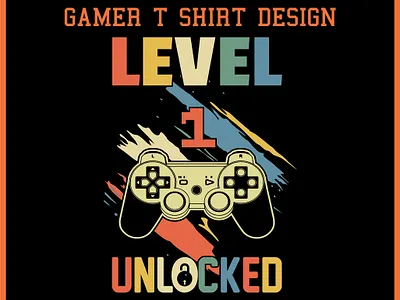 Gamer T-Shirt Design design game gamer gamer t shirt design gaming graphic design illustration t shirt typography vintage