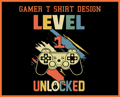 Gamer T-Shirt Design design game gamer gamer t shirt design gaming graphic design illustration t shirt typography vintage