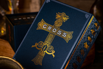 The Cross (Half Brick Box) cross engraving etching illustration packaging packaging design peter voth design playing cards woodcut