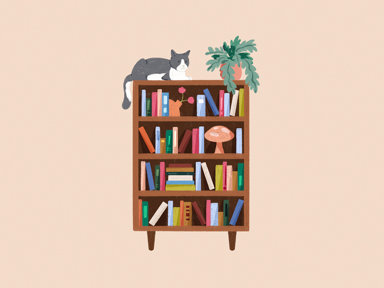 Books & Cats 📚 by Madison Ferdman on Dribbble