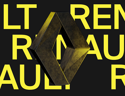 Metal Renault Logo 3d animation blender graphic design logo metal motion motion graphics renault typography