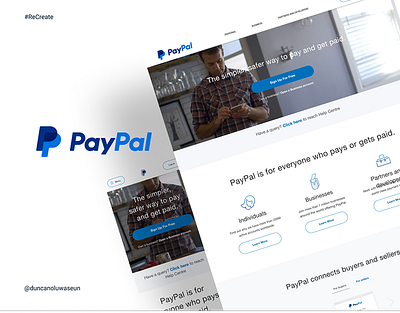 Paypal Website Landing Page design graphic design illustration product design typography ui ux