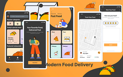 Modern Delivery App app design delivery app design food app modern ui ui ui design ux ux design