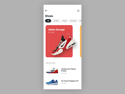 Parallax Swipe Interaction in After Effects after effects animation design figma interaction design motion design motion graphics nike nike shoe parallax card shoes ui ui ui animation ux