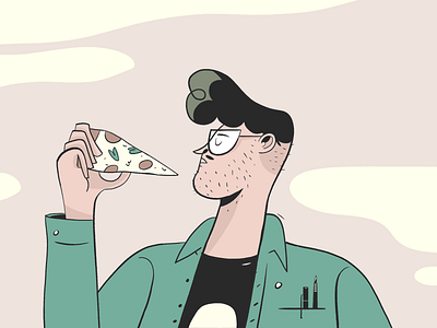 NY Pizza. character design colorful illustration illustrator mexican mexico mid century new yorker pizza