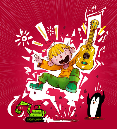 Attack The World! character children expression fun illustration joy kid music picturebook toddler