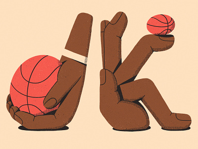 Hand stuff all the pretty colors basketball character hands illustration lettering nathan walker nba sports type
