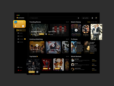 Movie Streaming Web app design dashboard design movie streaming web app streaming dashboard ui design ux design