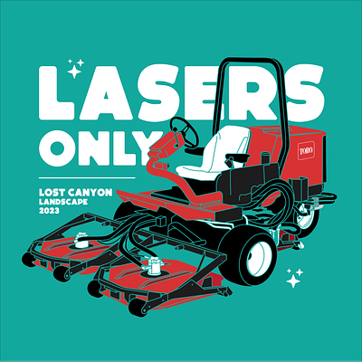 Lasers Only arizona badge design flagstaff illustation landscaping lawn mower outdoors pacific northwest toro tshirt