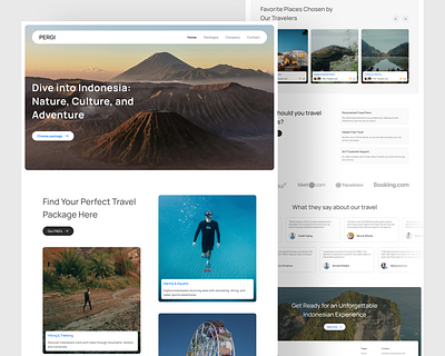 PERGI - Travel Landing Page holiday landing page travel uiux uiux design website