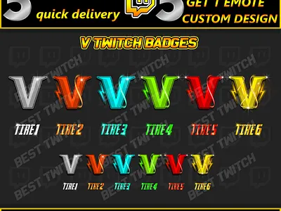 V letter twitch discord viewer sub badges ! BestTwitch vip badges twitch