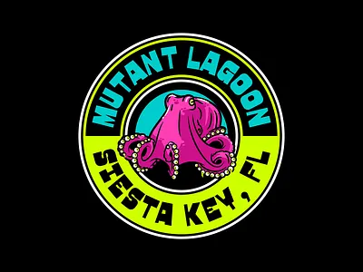 Mutant Lagoon - Deep Creature beach life coral creature deep water drawing florida illustration lagoon monster mutant ocean octopus retro vacation water