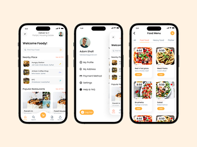 Food Delivery Mobile App Design app design figma food app food dilevery app graphic design online app design ui ux