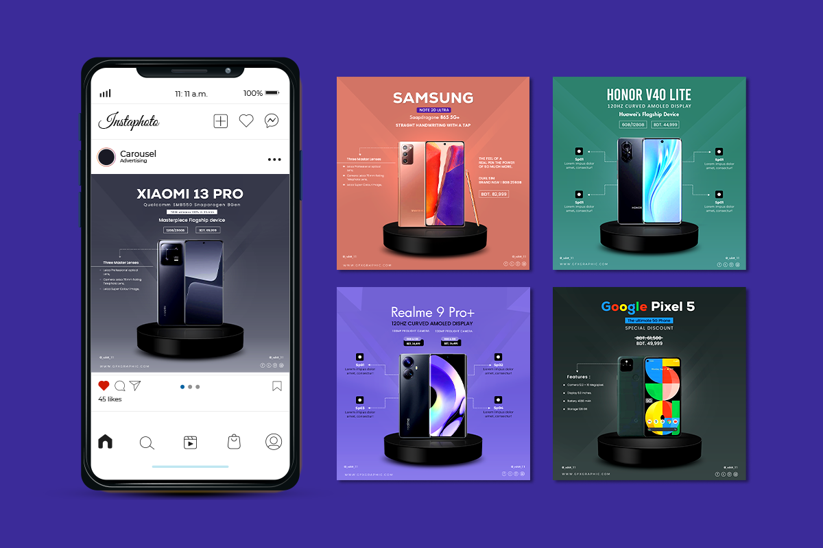 Smartphone Gadget Banner | Social Media Ads! 3d animation branding creative designer creative post creative social media post design graphic design illustration logo motion graphics phone banner ui vector