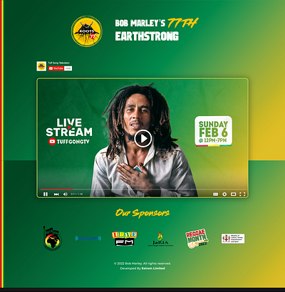 Bob Marley's 77th Earth-strong Website seo ui web development wordpress