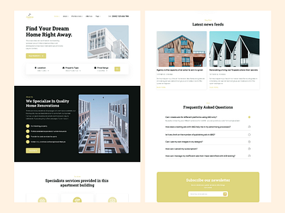 Real Estate Landing Page Web Design app branding design figma graphic design real estate landing page real estate online booking real estate web ui ux