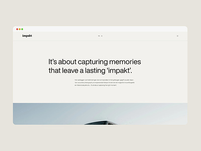 Impakt - capturing memories webdesign