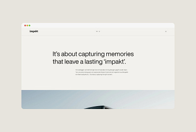 Impakt - capturing memories webdesign