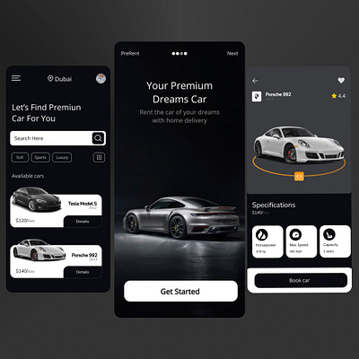 Car Rent app 3d app branding car design graphic design icon illustration logo ui ux