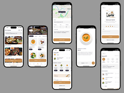 Gramm Group | Food delivery scenario app cafe checkout delivery e commerce food mobile restaurant ui ux uxui