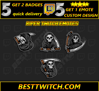 Twitch discord youtube reaper emotes ! BestTwitch vireaper emotes badges twitch