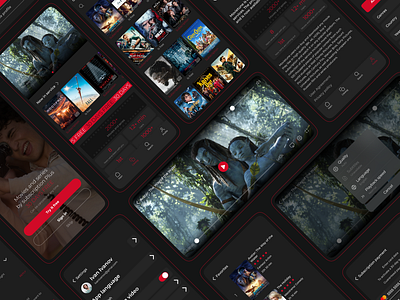 Mobile app for watching movies and TV series app dark theme design mobile app movie movie app ui ux web design