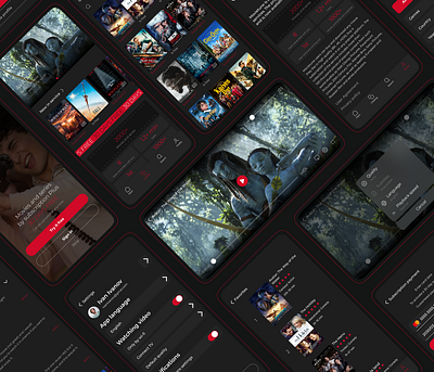 Mobile app for watching movies and TV series app dark theme design mobile app movie movie app ui ux web design