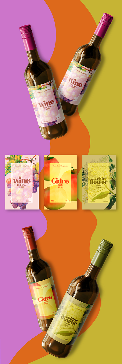 Wine and Liquor Labels branding graphic design labels mockup packaging