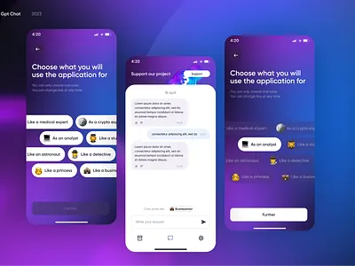 AI Chat GPT Design App ai app application artificial intelligence business chat design flat gpt ui ux web website