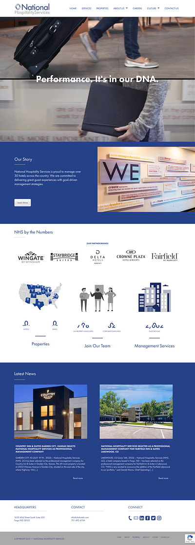 National Hospitality Services - Web Design web design