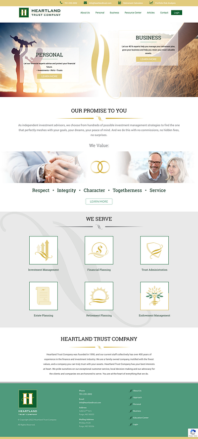 Heartland Trust Company - Web Design web design