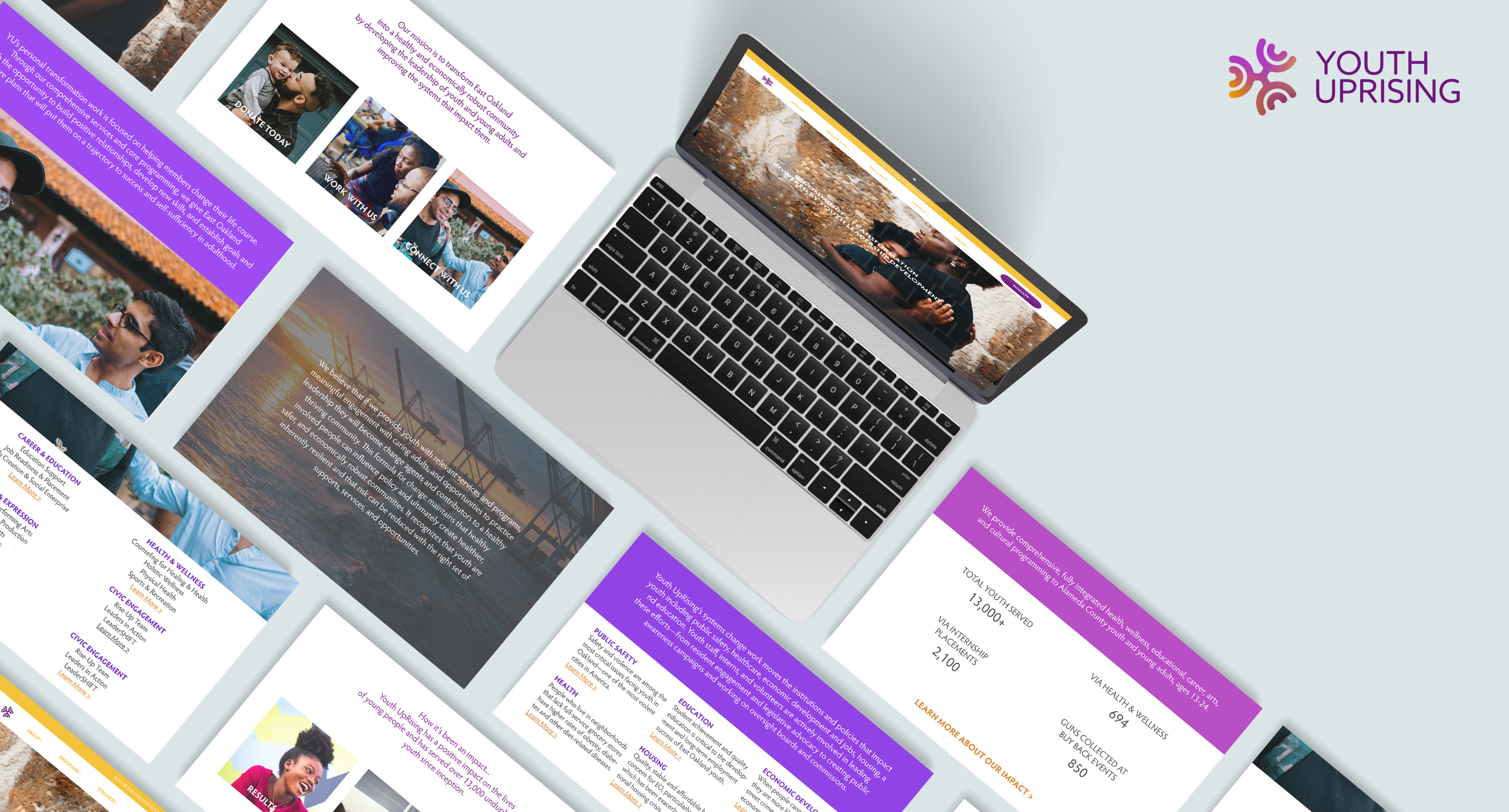 Youth Uprising Rebrand adobe xd branding community design flat graphic design graphics icon illustration illustrator logo minimal typography ui ux ux design vector web website website design