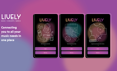 Lively: Music App app design branding design flat graphic design illustration logo music ui vector