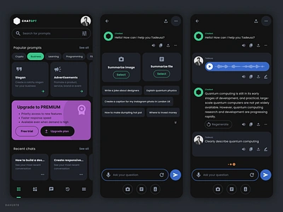 ChatGPT - Mobile App ai ai bot android app app design assistant chat chat ai chat bot chatgpt chatting gpt messenger prompt typing ui ui design user interface ux writting