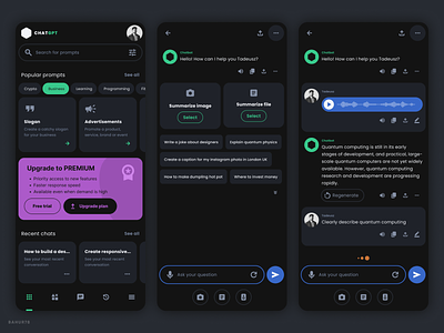ChatGPT - Mobile App ai ai bot android app app design assistant chat chat ai chat bot chatgpt chatting gpt messenger prompt typing ui ui design user interface ux writting
