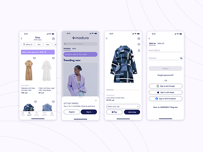 E-commerce mobile app for iOS app branding card catalog clothing custom ecommerce fashion filter form icons logo mobile product card product design sign in sign up ui ux