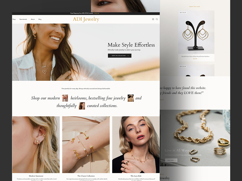 ADI Jewelry - Modern Jewelry Landing Page Website by Mohsin Naseem on ...