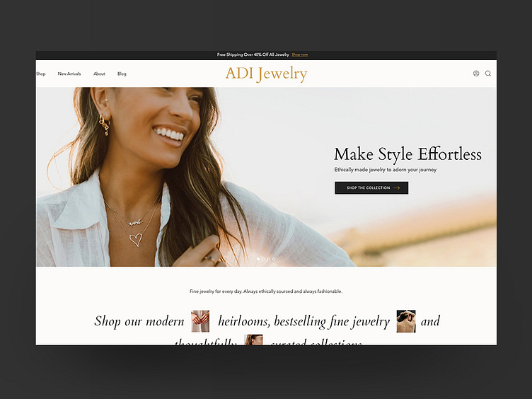ADI Jewelry - Modern Jewelry Landing Page Website by Mohsin Naseem on ...