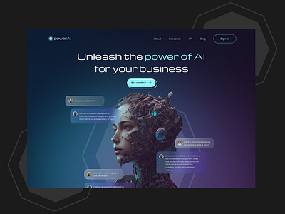 PowerAI Chat ai chat branding business design inspiration logo technology typography ui uiux user experience user interface ux uxui web design webdesign